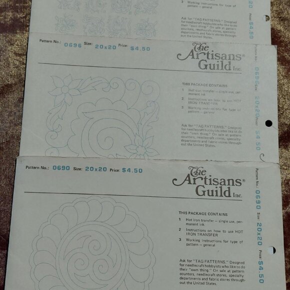 Large Vintage Lot of The Artisans Guild  Embroidery Hot Iron Transfers - Picture 8 of 9